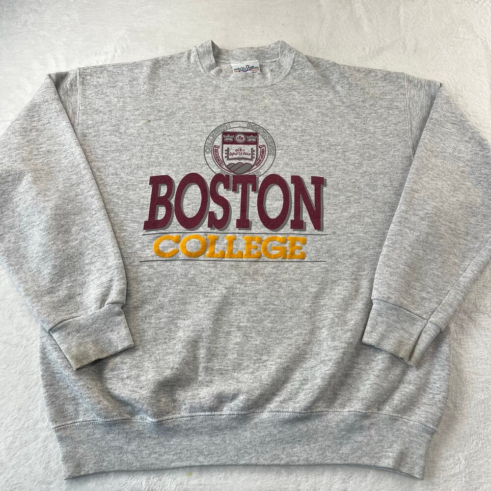 Velva Sheen Boston College vintage Gray Distressed crewneck Sweatshirt size XL